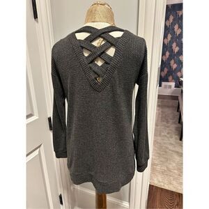 1. State lattiace back thermal pullover sweater tunic sz xsmall grey